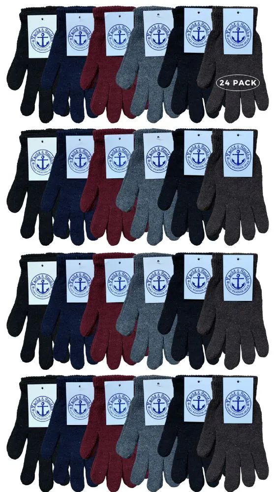Wholesale Footwear Yacht And Smith Men's Winter Gloves In Assorted Colors