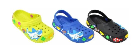 Wholesale Footwear Toddlers Clogs With Printed Sharks