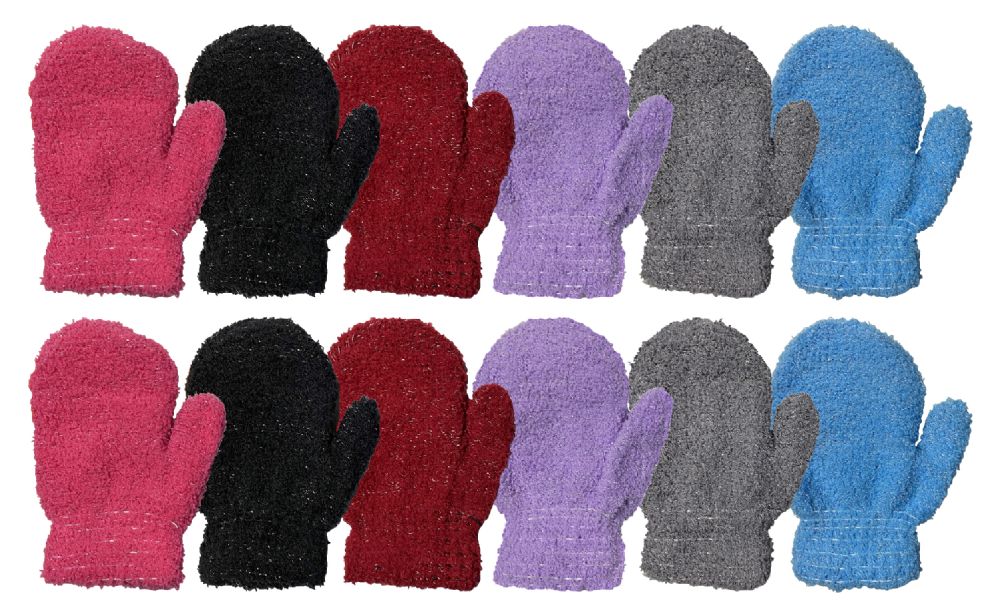 Wholesale Footwear Yacht And Smith Kids Unisex Glittery Mittens In Assorted Colors