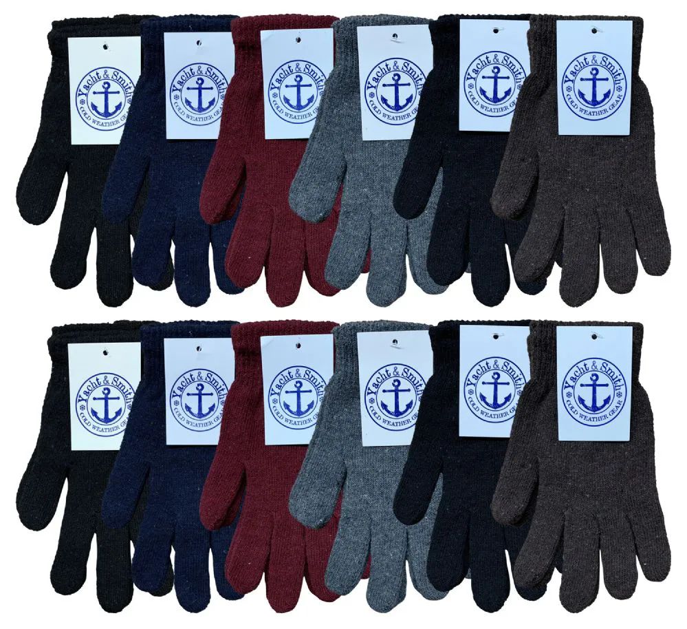 Wholesale Footwear Yacht And Smith Men's Winter Gloves In Assorted Colors