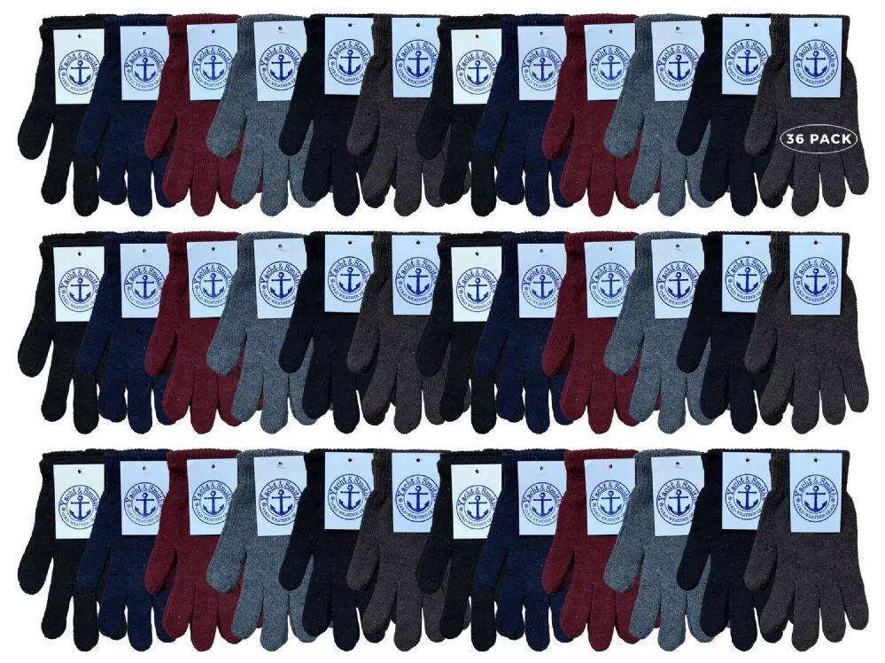 Wholesale Footwear Yacht And Smith Men's Winter Gloves In Assorted Colors