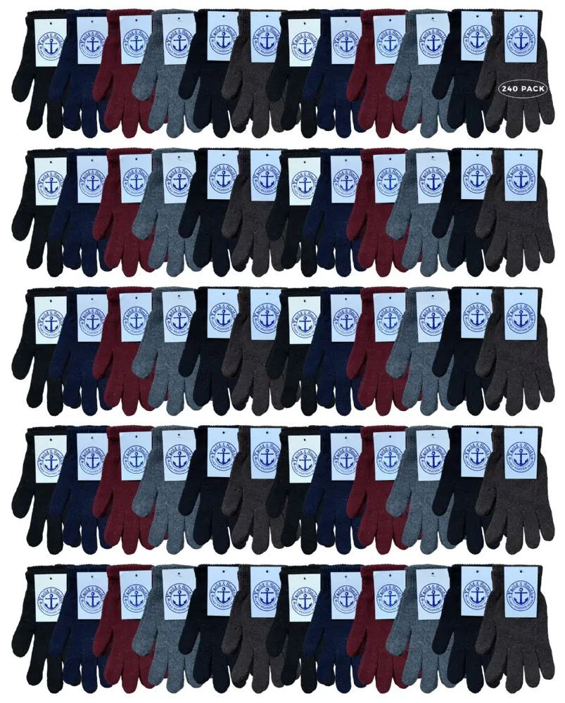 Wholesale Footwear Yacht And Smith Men's Winter Gloves In Assorted Colors