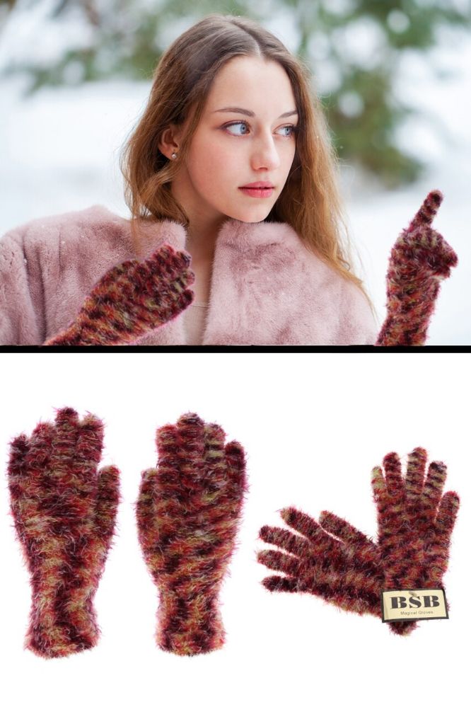 Wholesale Footwear Colorful Fuzzy Winter Gloves