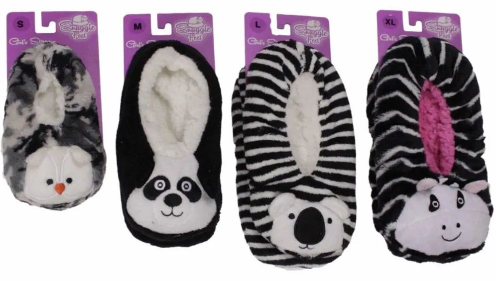 Wholesale Footwear Kids Snuggle Feet Sherpa Slipper With Animal Face