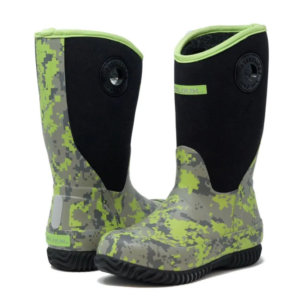 Wholesale Footwear Kids Premium High Performance Insulated Rain In Green Digi Camo