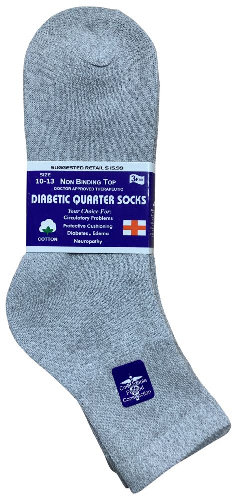 Wholesale Footwear Yacht & Smith Mens Cotton Diabetic NoN-Binding Ankle Socks Size 10-13 Gray