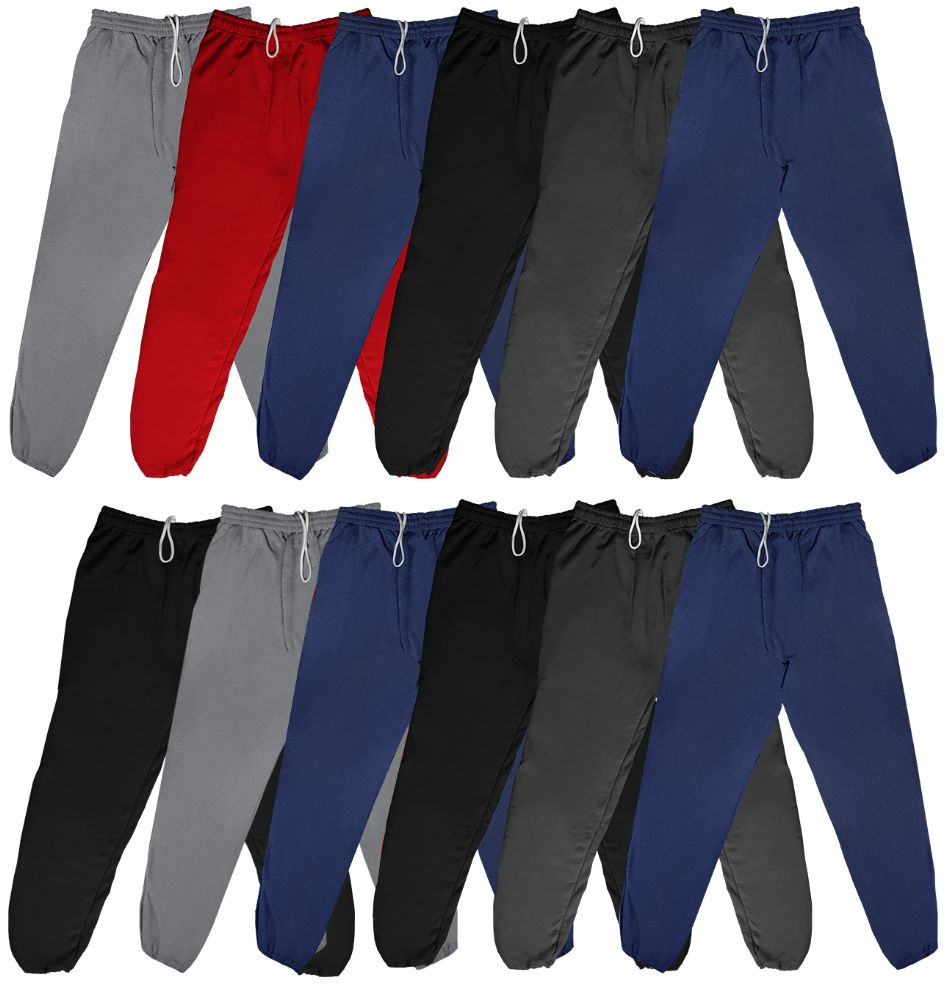 Wholesale Footwear Men's Fruit Of The Loom Sweatpants Joggers With Draw String And Pockets Size Large