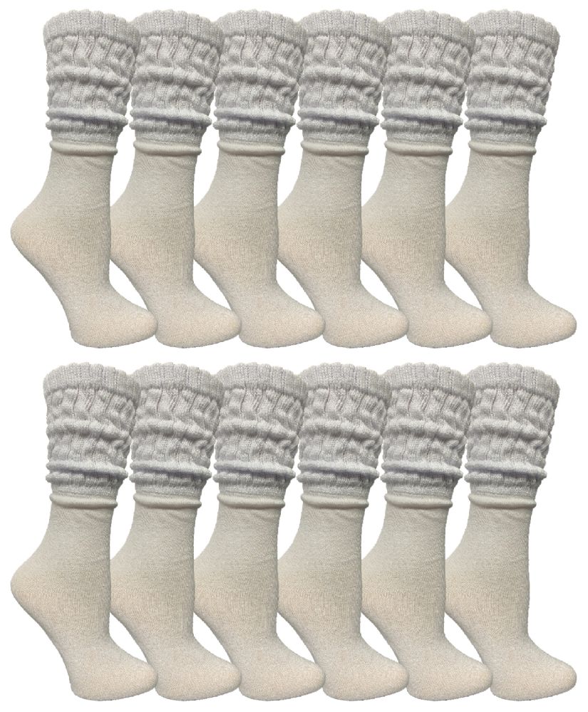 Wholesale Footwear Yacht & Smith Slouch Socks For Women, Solid White Size 9-11 - Womens Crew Sock	