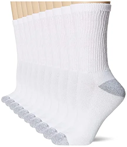 Wholesale Footwear Yacht & Smith Womens White Crew Socks With Gray Heel And Toe, Sock Size 9-11 Cotton