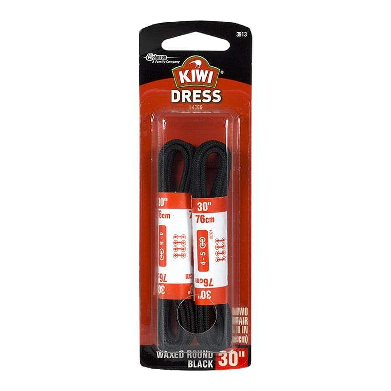 Wholesale Footwear Black Waxed Dress Round Shoe Laces - 2 Pair - 30 In.