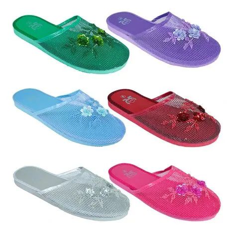 Wholesale Footwear Ladies Solid Color Chinese Slippers Size 6-11