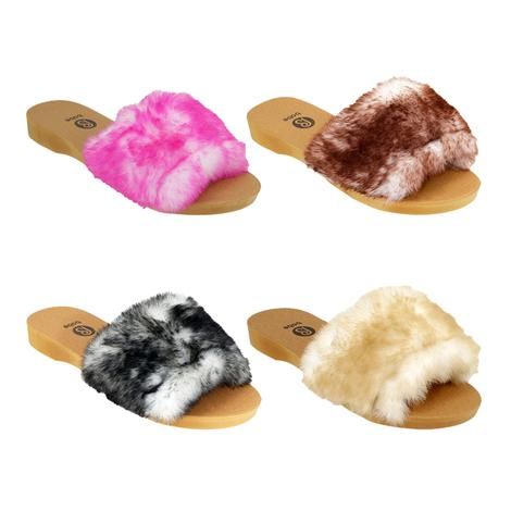 Wholesale Footwear Women's Ombre Fur Slide Assorted