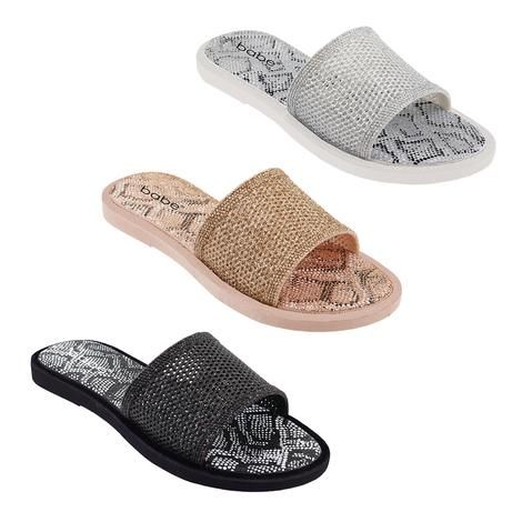 Wholesale Footwear Women's Snake Print Slide Assorted