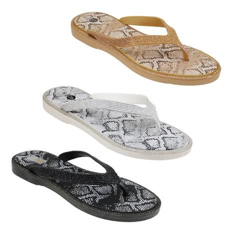 Wholesale Footwear Women's Snake Print Sandal Assorted