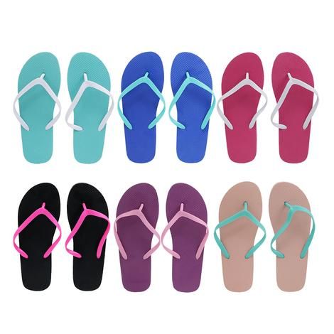 Wholesale Footwear Women's Two Tone Flip Flops Assorted