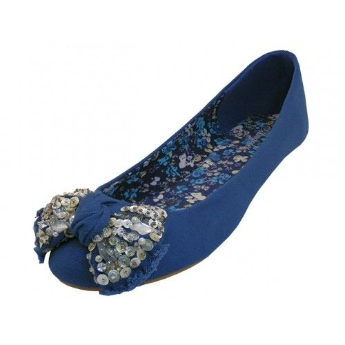 Wholesale Footwear Women's Mixx Shuz Flat Ballet Shoe With Butterfly Bow Top