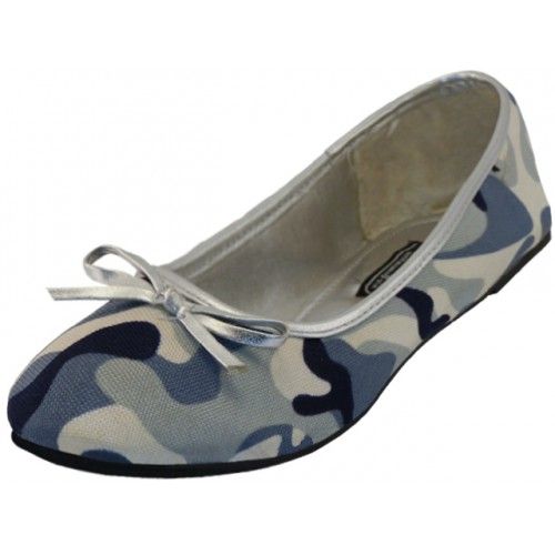 Wholesale Footwear Women's Camouflage Ballet Flats In Gray Sizes 5-10