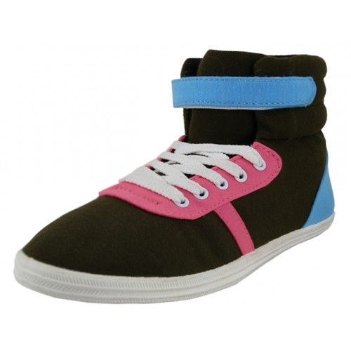 Wholesale Footwear Women's High Top Canvas Lace -Up Sneakers
