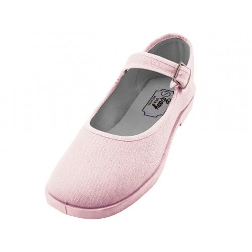 Wholesale Footwear Women's Cotton Upper Mary Janes Shoes In Pink Sizes 9-11