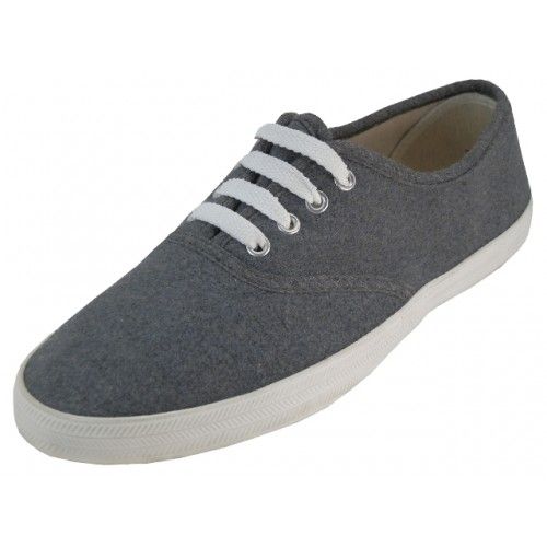 Wholesale Footwear Women's Casual Canvas Lace Up Shoes In Gray