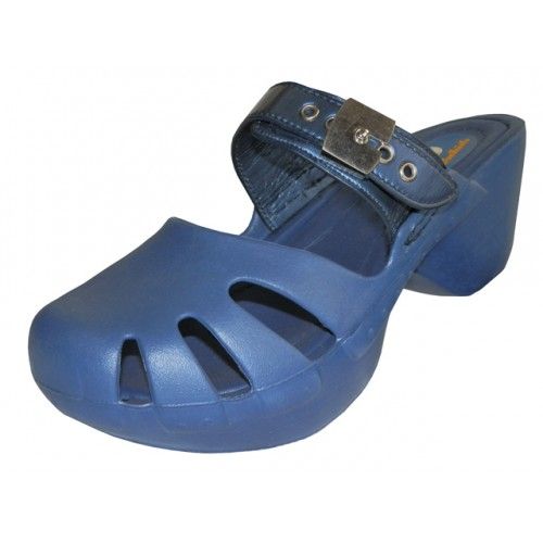 Wholesale Footwear Women's Wedge Clogs In Navy