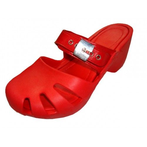 Wholesale Footwear Women's Wedge Clogs Red Color