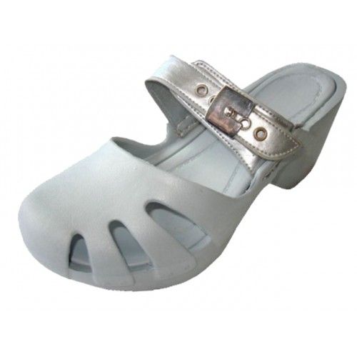 Wholesale Footwear Women's Wedge Clogs In Silver