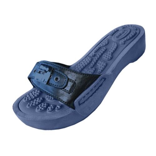 Wholesale Footwear Women's Slide Sandal With Buckle In Navy