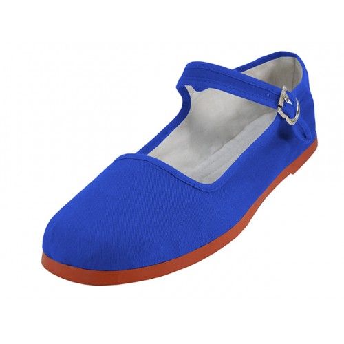 Wholesale Footwear Women's Canvas Classic Mary Janes In Royal Blue Sizes 36-41