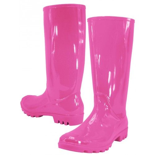 Wholesale Footwear Women's 13.5 Inches Rubber Rain Boots In Fuschia Sizes 5-10