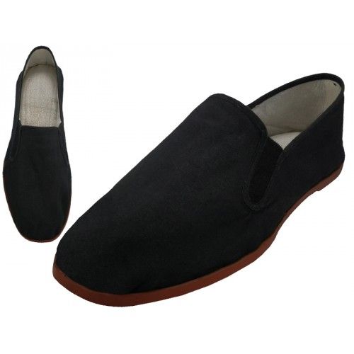 Wholesale Footwear Men's Slip On Twin Gore Cotton Upper With Rubber Out Sole Kung Fu Tai Chi Shoe
