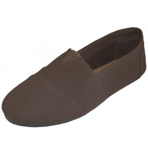 Wholesale Footwear Men's Slip On Casual Canvas Shoe In Brown