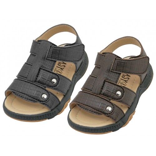 Wholesale Footwear Boys Leather Upper  Touch Closure Open Toe Sandals