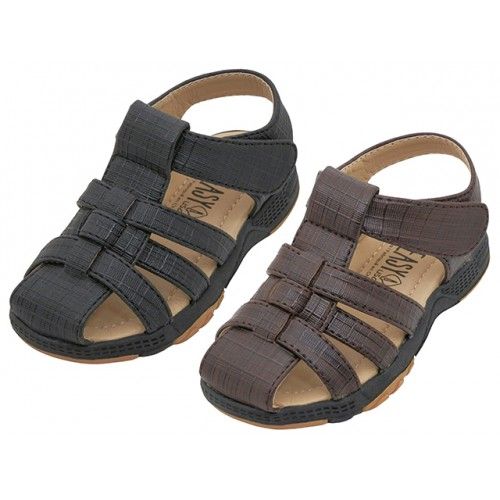 Wholesale Footwear Boys Pu Leather Upper  Touch Closure Close Toe Sandals