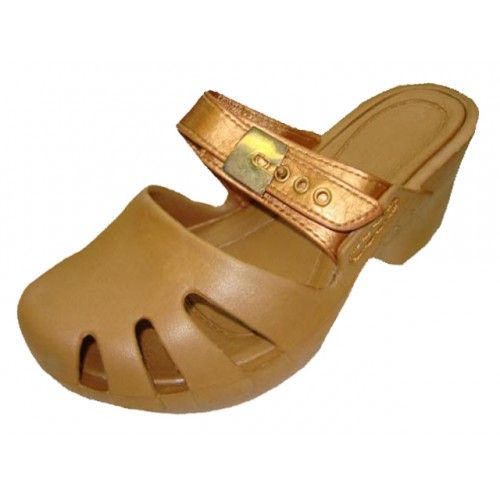 Wholesale Footwear Girl's Wedge Clogs In Gold