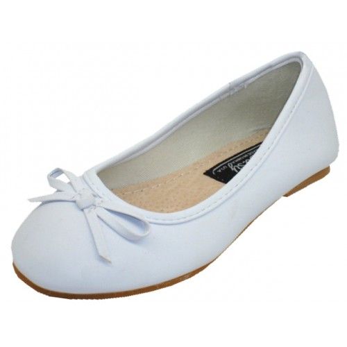 Wholesale Footwear Girls Comfortable Ballet Flat In White