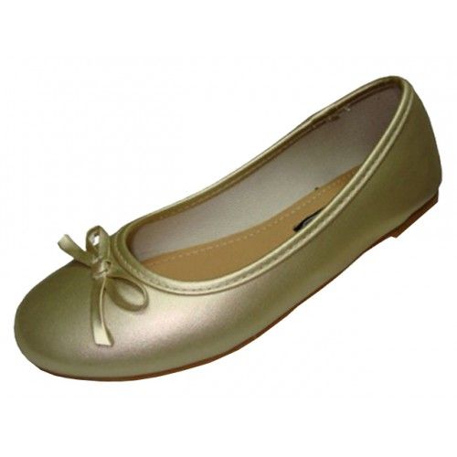 Wholesale Footwear Girls Comfortable Ballet Flat In Gold