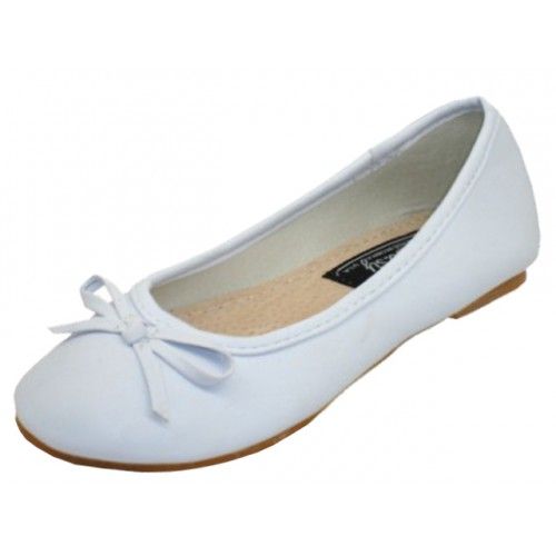 Wholesale Footwear Girls Comfortable Ballet Flat In White