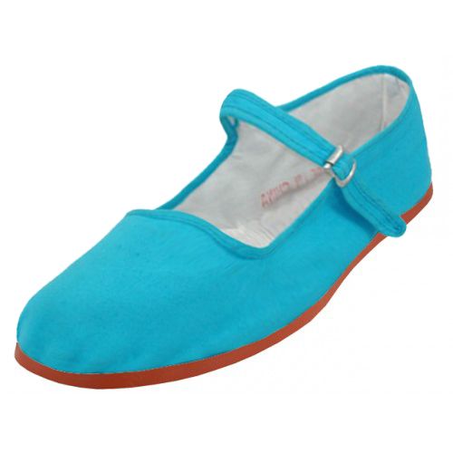 Wholesale Footwear Girl's Classic Cotton Mary Jane Shoes Torquoise Color Only