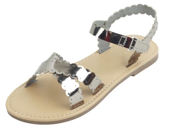 Wholesale Footwear Girl's Fashion Sandals In Pewter
