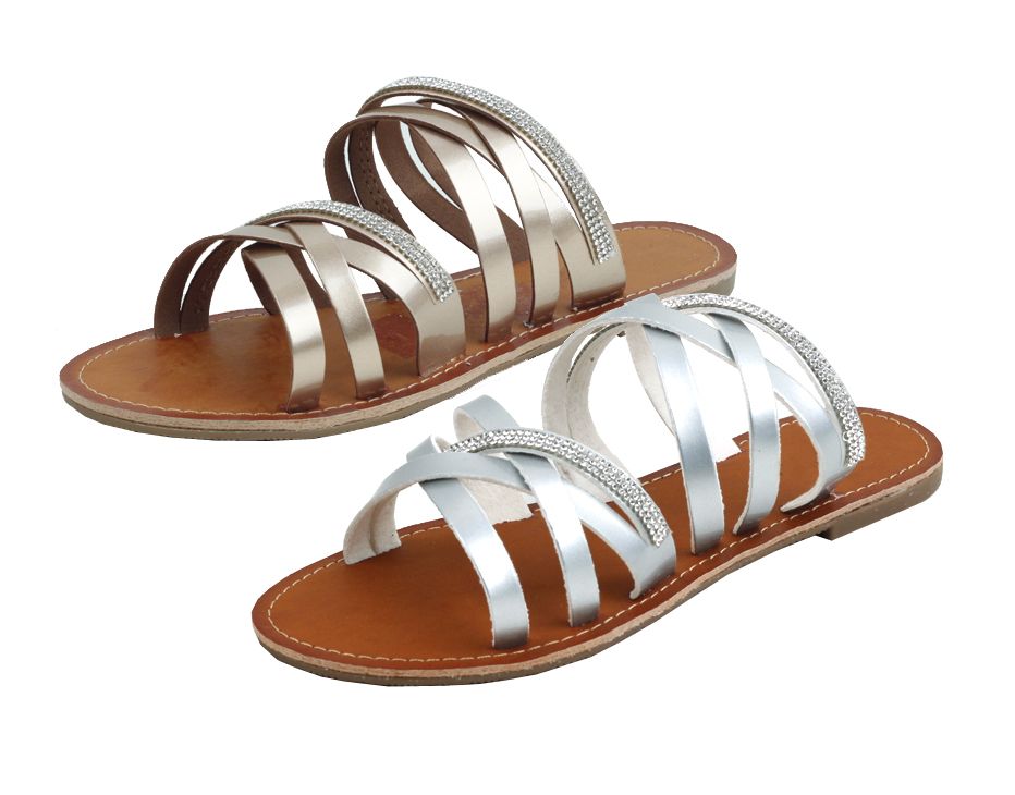 Wholesale Footwear Ladies Fashion Sandals In Silver