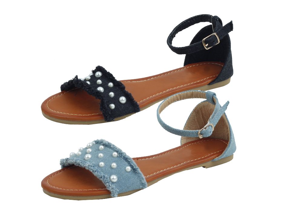 Wholesale Footwear Ladies Fashion Sandals In Black
