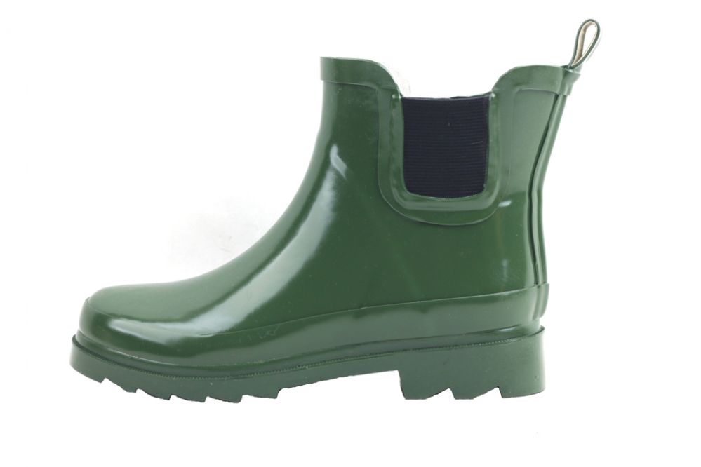 Wholesale Footwear Ladies Green Rubber Rain Boots 5 Inches Tall