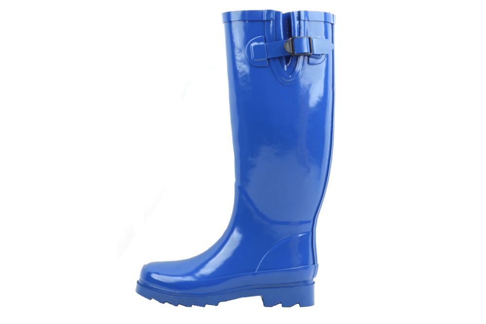 Wholesale Footwear Ladies Ocean Blue Rubber Rain Boot 13 Inches Tall
