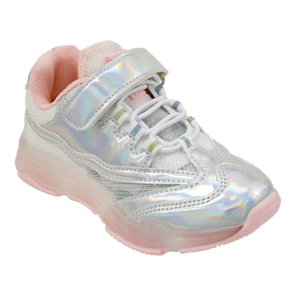 Wholesale Footwear Girls Sneaker In Silver And Blush