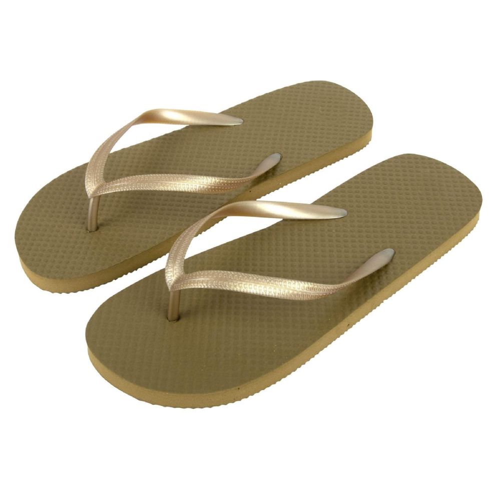 Wholesale Footwear Women's Flip Flops Gold