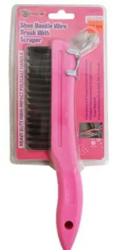 Wholesale Footwear Pink Shoe Handle Wire Brush