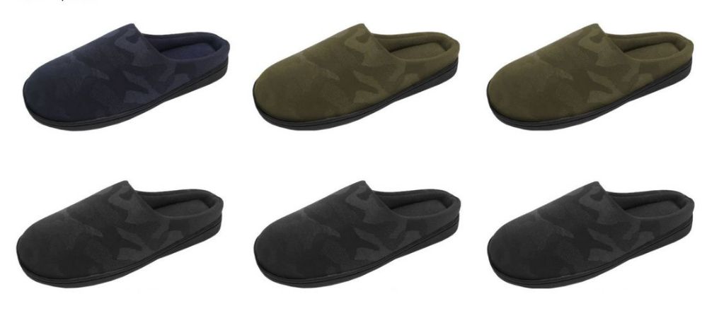 Wholesale Footwear Men's Camo Printed Clog Slippers - Assorted Colors