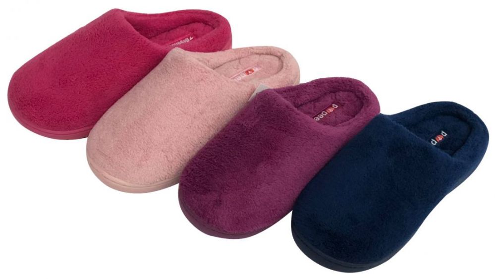 Wholesale Footwear Girl's Plush Clog Slippers - Solid Colors