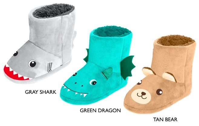 Wholesale Footwear Toddler Boy's Plush Critter Slipper Booties W/ 3d Faces & Ears